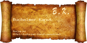 Bucheimer Kanut névjegykártya